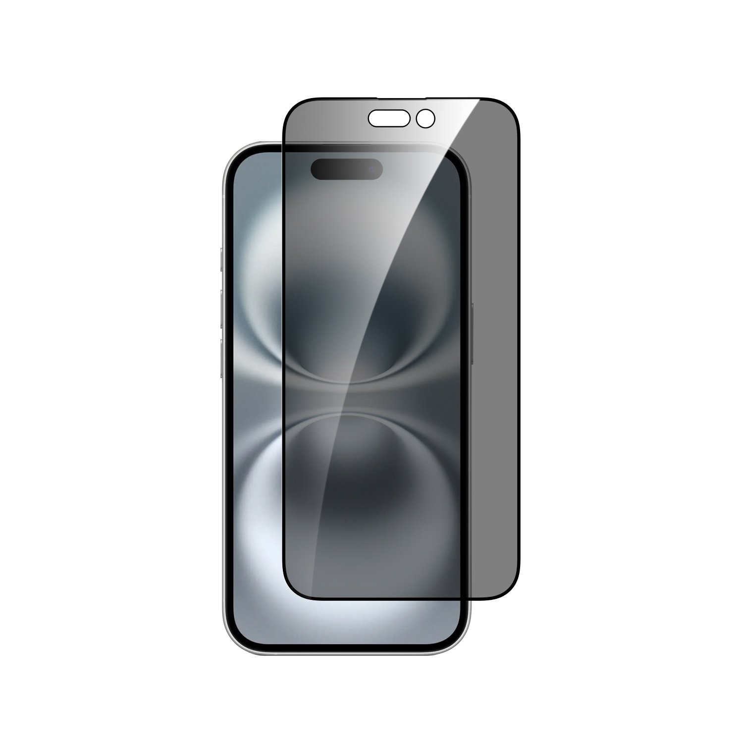Privacy tempered glass screen protector edge to edge for iPhone 16 with applicator Duo Pack